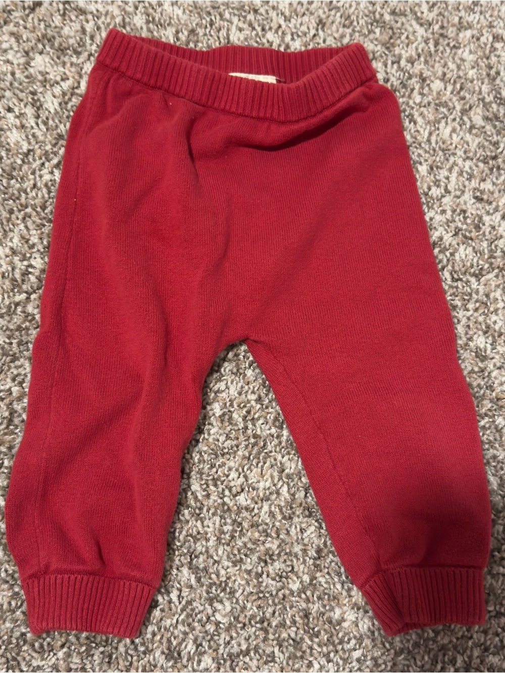 First Impressions Red Knit Baby Joggers